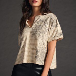 Anthropologie Pilcro Slouchy Sunflower Cropped Tee